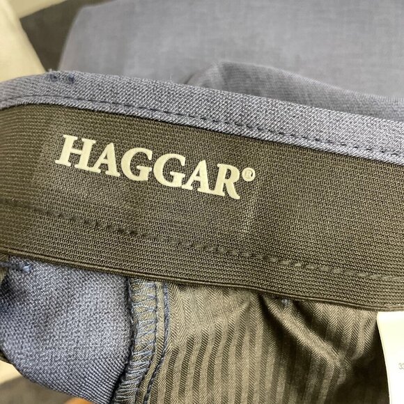 NEW Haggar Men's 40x30 Comfort Performance Dress Pants Straight Fit Super Blue - Picture 7 of 9